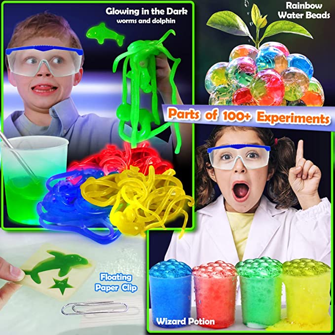 UNGLINGA 100+ Science Lab Experiments Kit for Kids Age 4-6-8-12-14